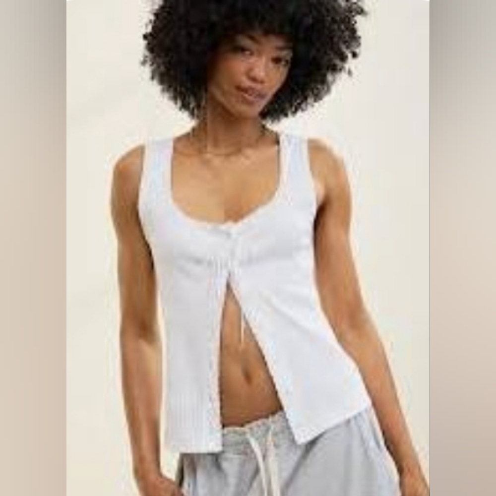 Aerie Sneak Peek Ribbed Crop Tank | Size Small